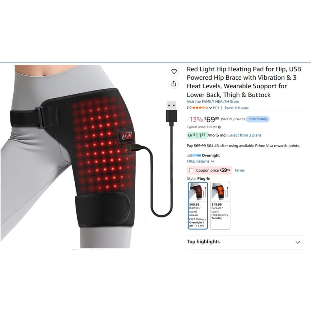Red Light Therapy Device for Hip